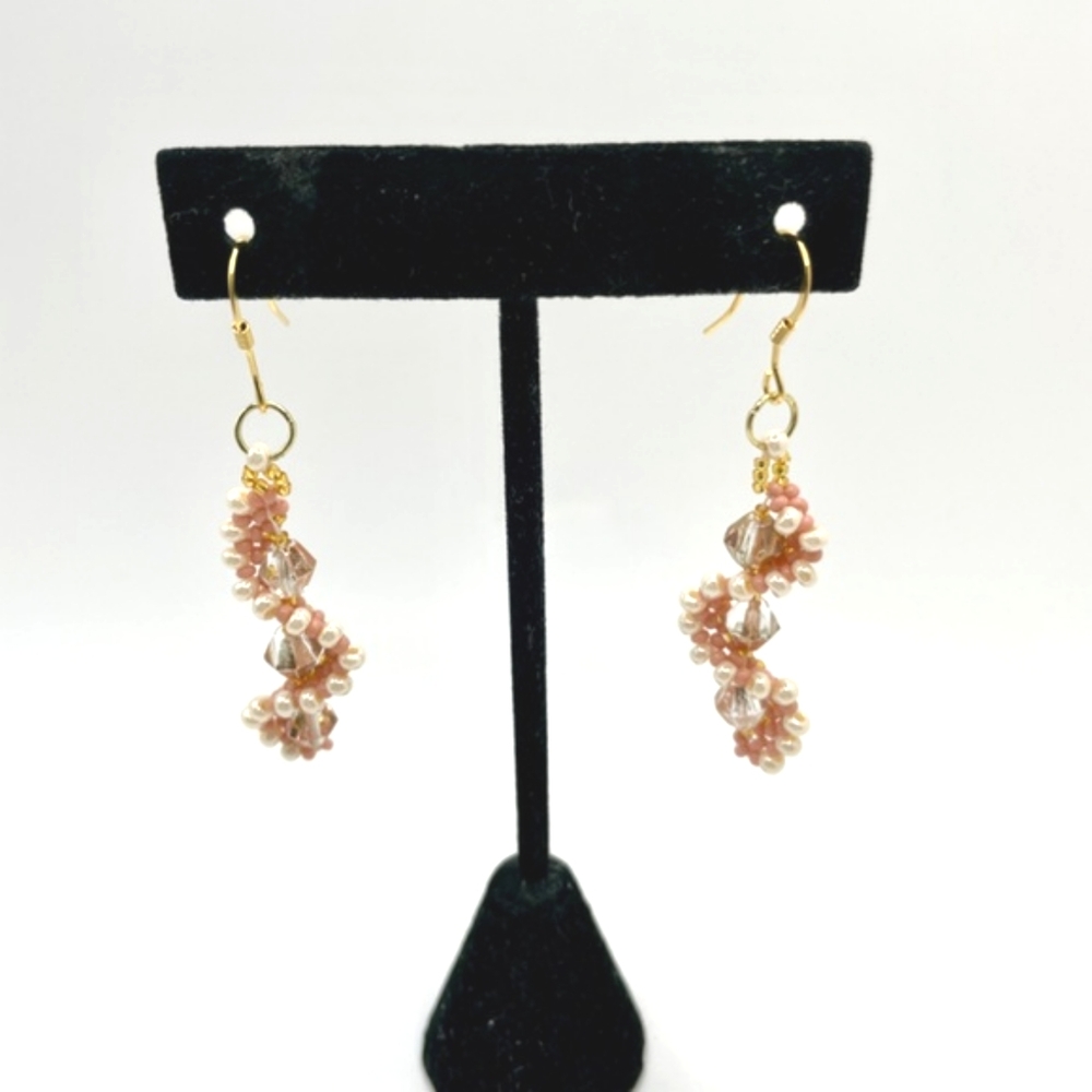 Czech Glass Whirly Gig Pierced Dangle Drop Earrings NEW - Picture 2 of 8